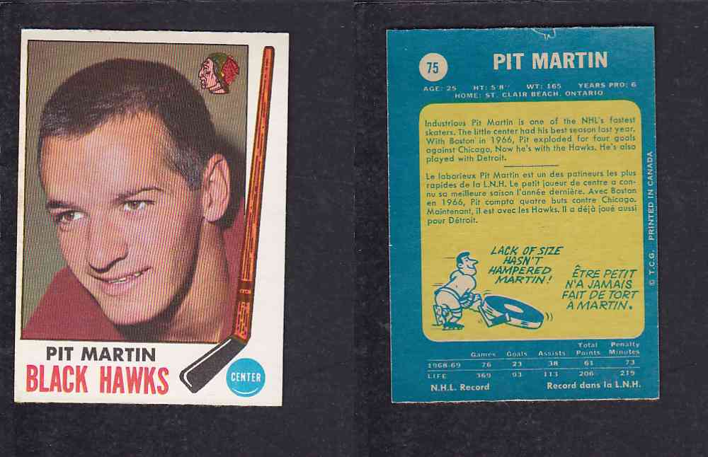 1969-70 O-PEE-CHEE HOCKEY CARD #75 P. MARTIN photo