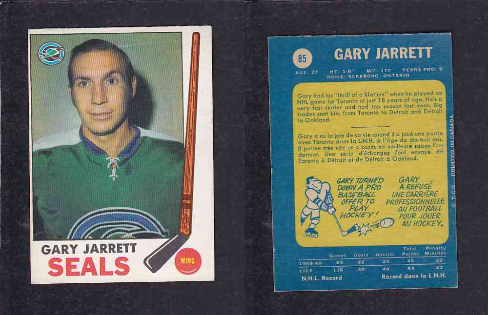 1969-70 O-PEE-CHEE HOCKEY CARD #85 G. JARRETT photo