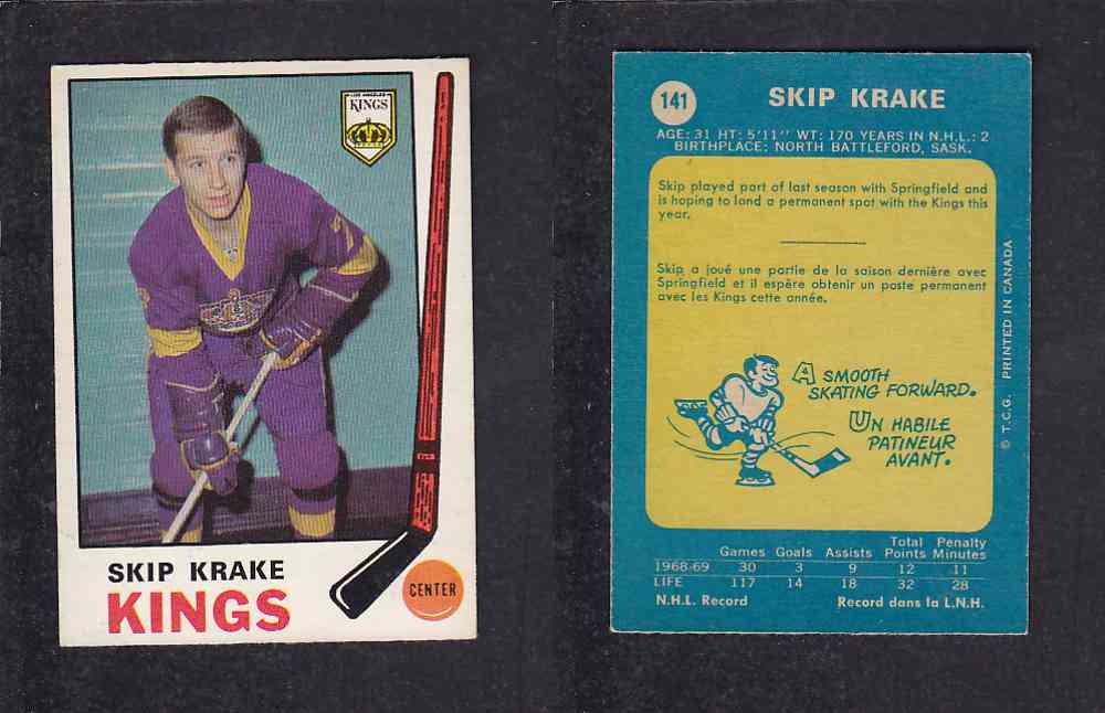 1969-70 O-PEE-CHEE HOCKEY CARD #141 S. KRAKE photo 1969-70 O-PEE-CHEE HOCKEY CARD #141 S. KRAKE photo