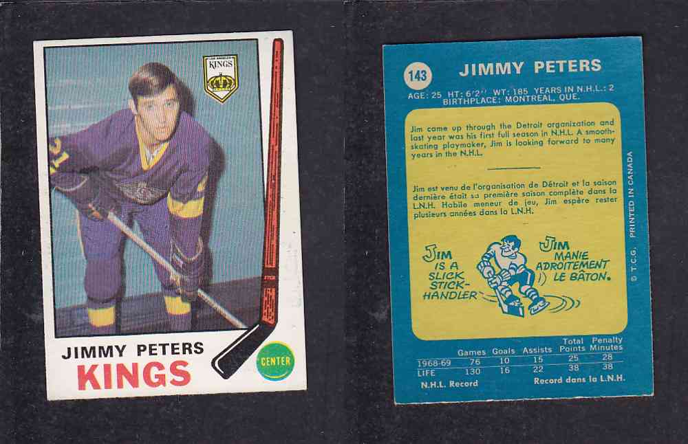 1969-70 O-PEE-CHEE HOCKEY CARD #143 J. PETERS photo 1969-70 O-PEE-CHEE HOCKEY CARD #143 J. PETERS photo