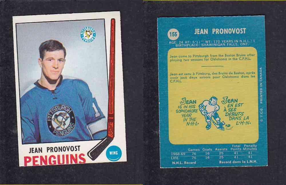 1969-70 O-PEE-CHEE HOCKEY CARD #155 J. PRONOVOST photo
