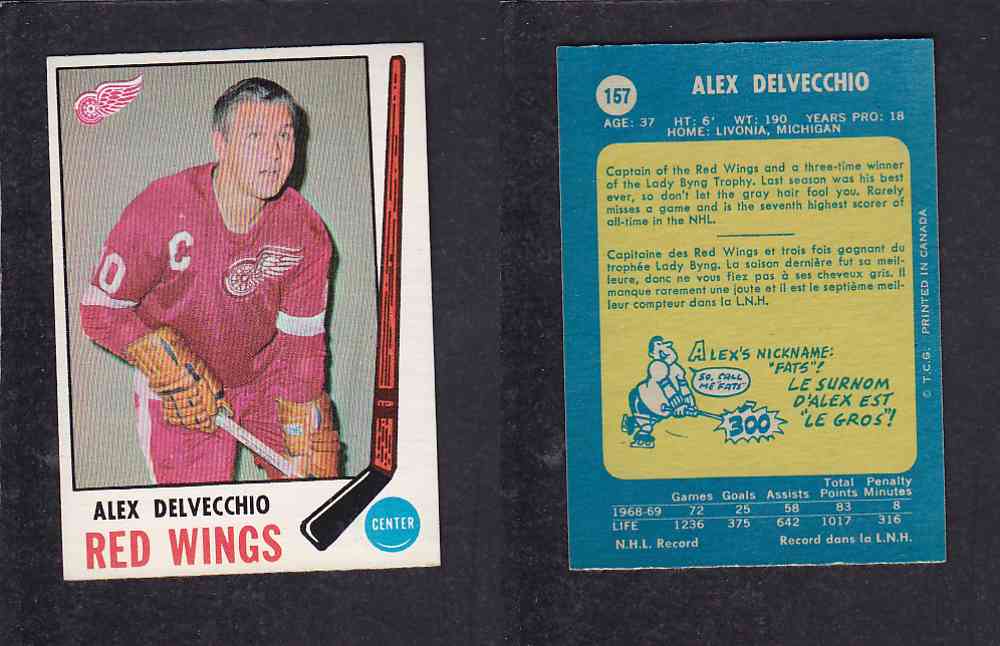 1969-70 O-PEE-CHEE HOCKEY CARD #157 A. DELVECCHIO photo 1969-70 O-PEE-CHEE HOCKEY CARD #157 A. DELVECCHIO photo