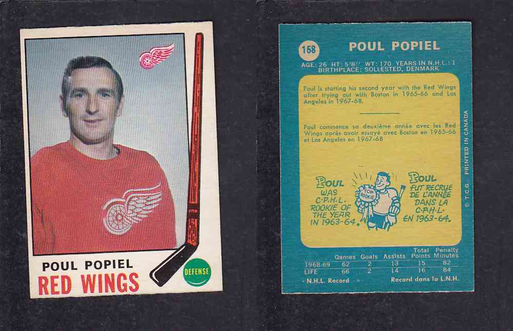 1969-70 O-PEE-CHEE HOCKEY CARD #158 P. POPIEL photo 1969-70 O-PEE-CHEE HOCKEY CARD #158 P. POPIEL photo