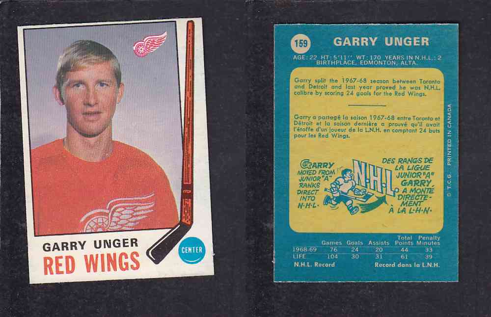 1969-70 O-PEE-CHEE HOCKEY CARD #159 G. UNGER photo 1969-70 O-PEE-CHEE HOCKEY CARD #159 G. UNGER photo