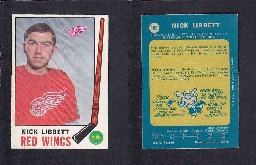 1969-70 O-PEE-CHEE HOCKEY CARD #162 N. LIBBETT photo