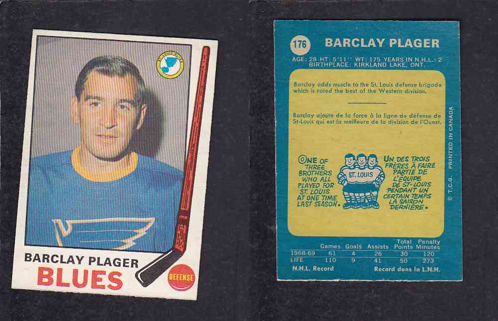 1969-70 O-PEE-CHEE HOCKEY CARD #176 B. PLAGER photo 1969-70 O-PEE-CHEE HOCKEY CARD #176 B. PLAGER photo