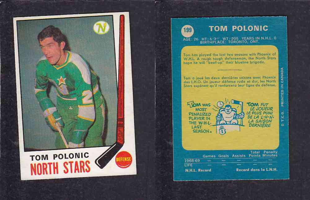 1969-70 O-PEE-CHEE HOCKEY CARD #199 T. POLONIC photo 1969-70 O-PEE-CHEE HOCKEY CARD #199 T. POLONIC photo