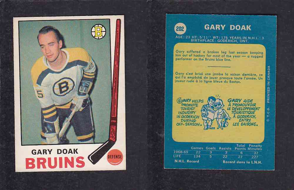 1969-70 O-PEE-CHEE HOCKEY CARD #202 G. DOAK photo 1969-70 O-PEE-CHEE HOCKEY CARD #202 G. DOAK photo