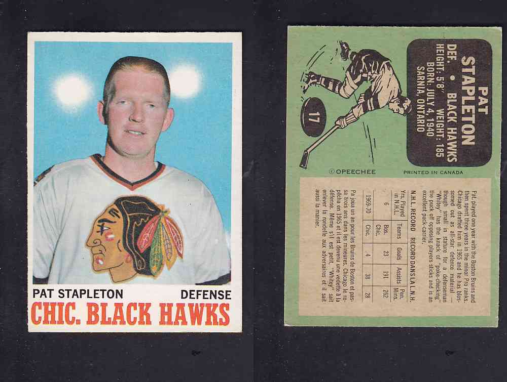 1970-71 O-PEE-CHEE HOCKEY CARD #17 P. STAPLETON photo 1970-71 O-PEE-CHEE HOCKEY CARD #17 P. STAPLETON photo