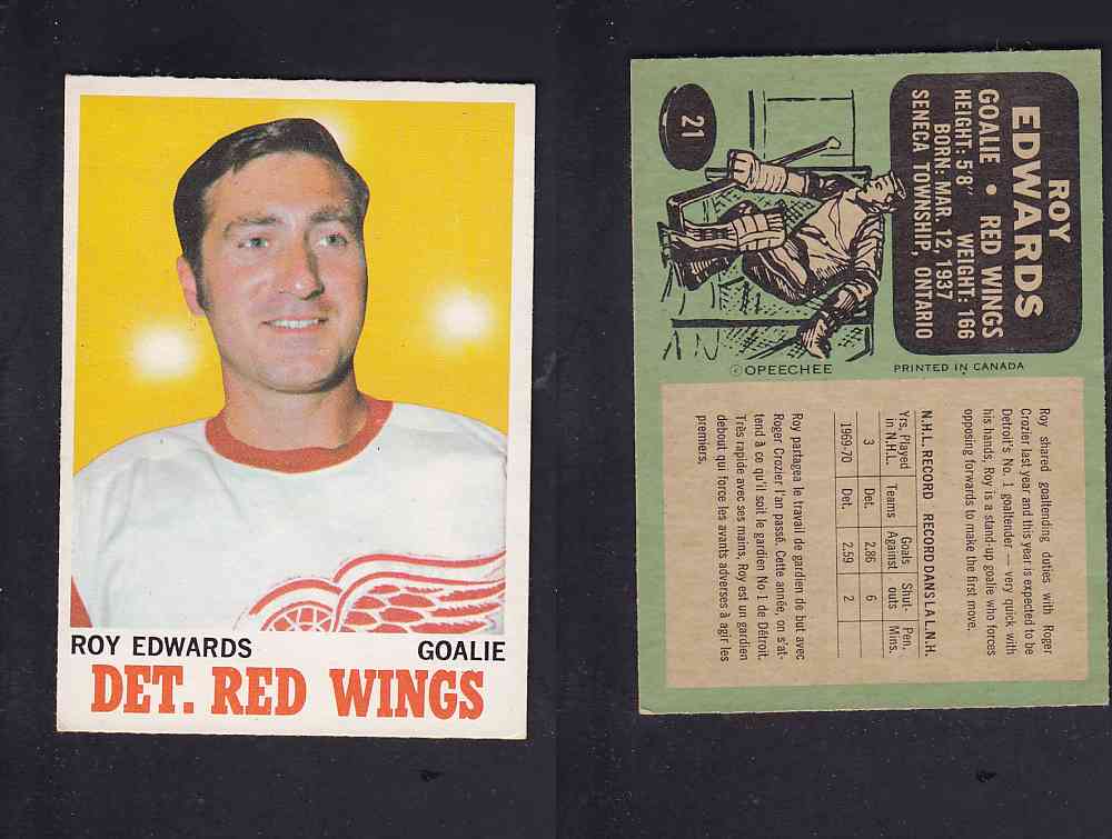 1970-71 O-PEE-CHEE HOCKEY CARD #21 R. EDWARDS photo 1970-71 O-PEE-CHEE HOCKEY CARD #21 R. EDWARDS photo