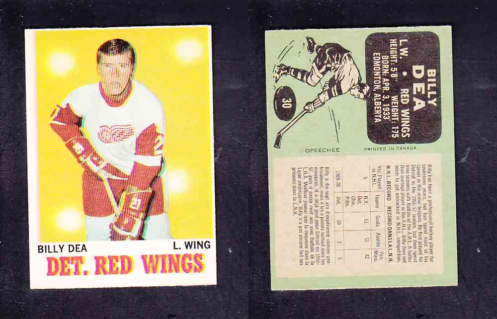 1970-71 O-PEE-CHEE HOCKEY CARD #30 B. DEA photo 1970-71 O-PEE-CHEE HOCKEY CARD #30 B. DEA photo
