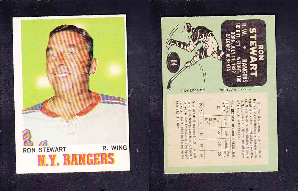 1970-71 O-PEE-CHEE HOCKEY CARD #64 R. STEWART photo 1970-71 O-PEE-CHEE HOCKEY CARD #64 R. STEWART photo