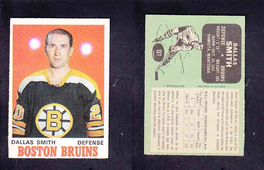 1970-71 O-PEE-CHEE HOCKEY CARD #137 D. SMITH photo 1970-71 O-PEE-CHEE HOCKEY CARD #137 D. SMITH photo