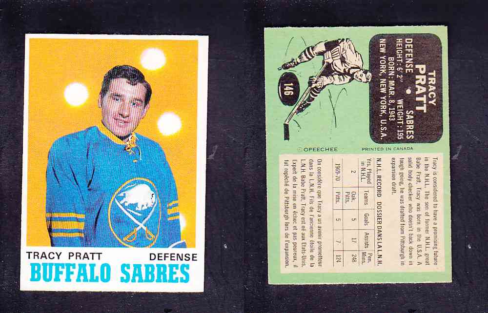1970-71 O-PEE-CHEE HOCKEY CARD #146 T. PRATT photo 1970-71 O-PEE-CHEE HOCKEY CARD #146 T. PRATT photo