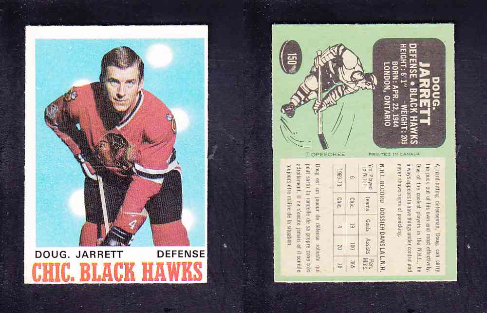 1970-71 O-PEE-CHEE HOCKEY CARD #150 D. JARRETT photo 1970-71 O-PEE-CHEE HOCKEY CARD #150 D. JARRETT photo