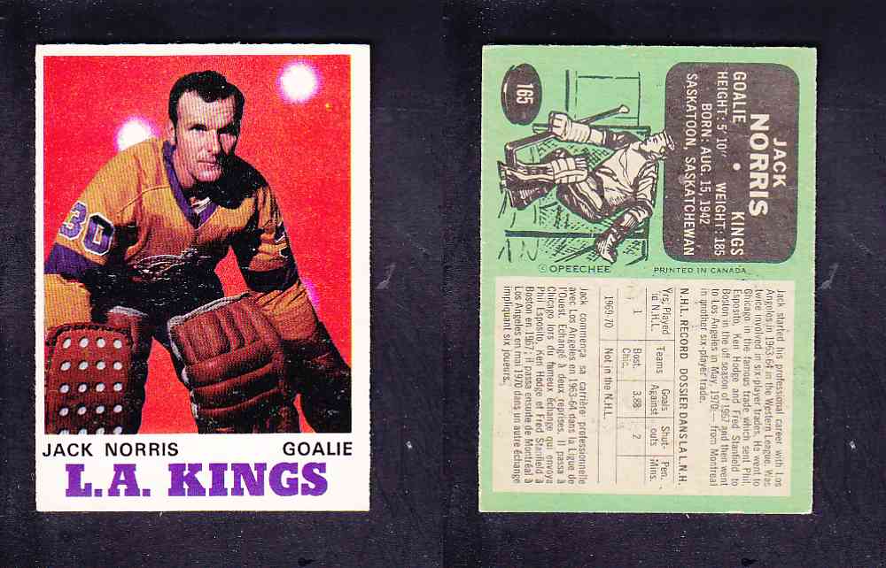 1970-71 O-PEE-CHEE HOCKEY CARD #165 J. NORRIS photo 1970-71 O-PEE-CHEE HOCKEY CARD #165 J. NORRIS photo