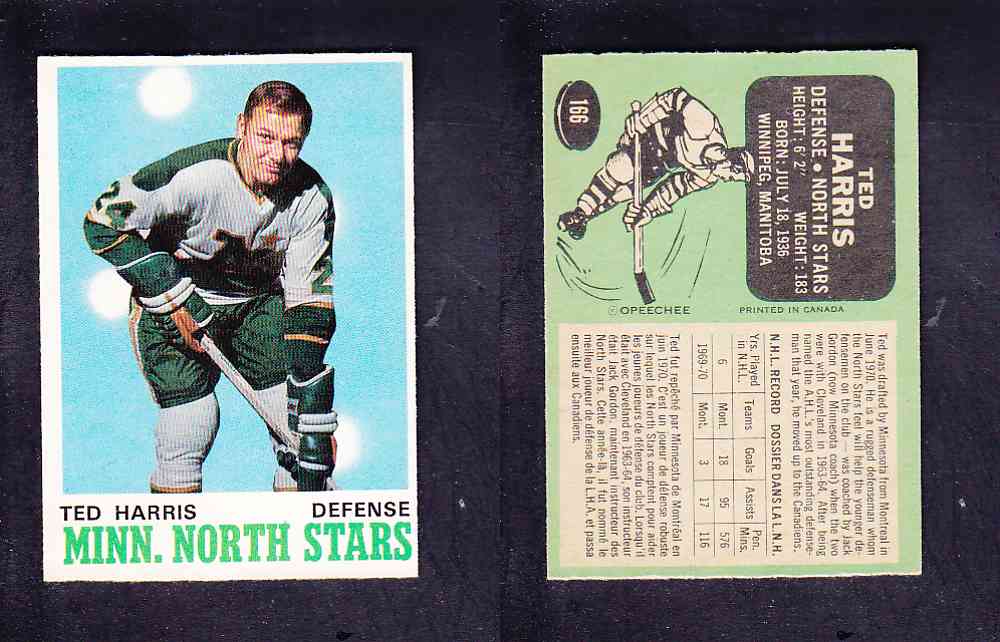 1970-71 O-PEE-CHEE HOCKEY CARD #166 T. HARRIS photo 1970-71 O-PEE-CHEE HOCKEY CARD #166 T. HARRIS photo
