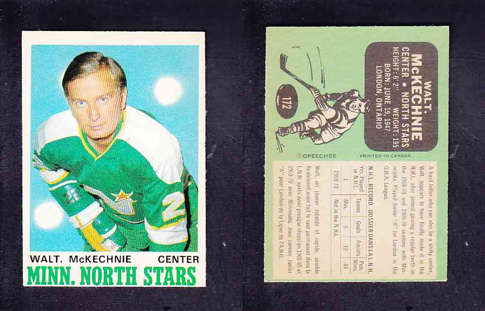 1970-71 O-PEE-CHEE HOCKEY CARD #172 W. MCKECHNIE photo 1970-71 O-PEE-CHEE HOCKEY CARD #172 W. MCKECHNIE photo