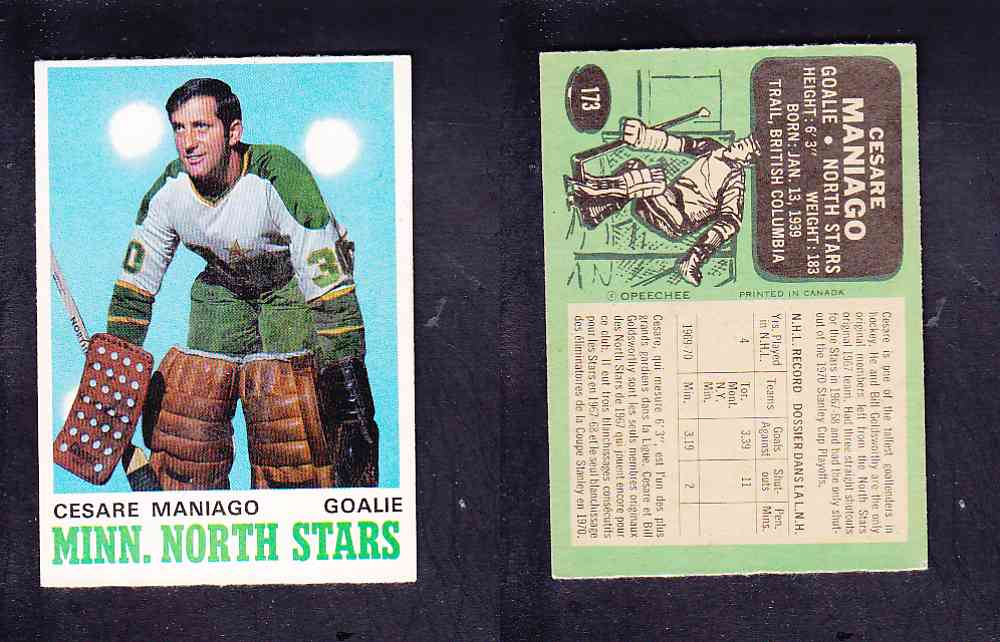 1970-71 O-PEE-CHEE HOCKEY CARD #173 C. MANIAGO photo 1970-71 O-PEE-CHEE HOCKEY CARD #173 C. MANIAGO photo
