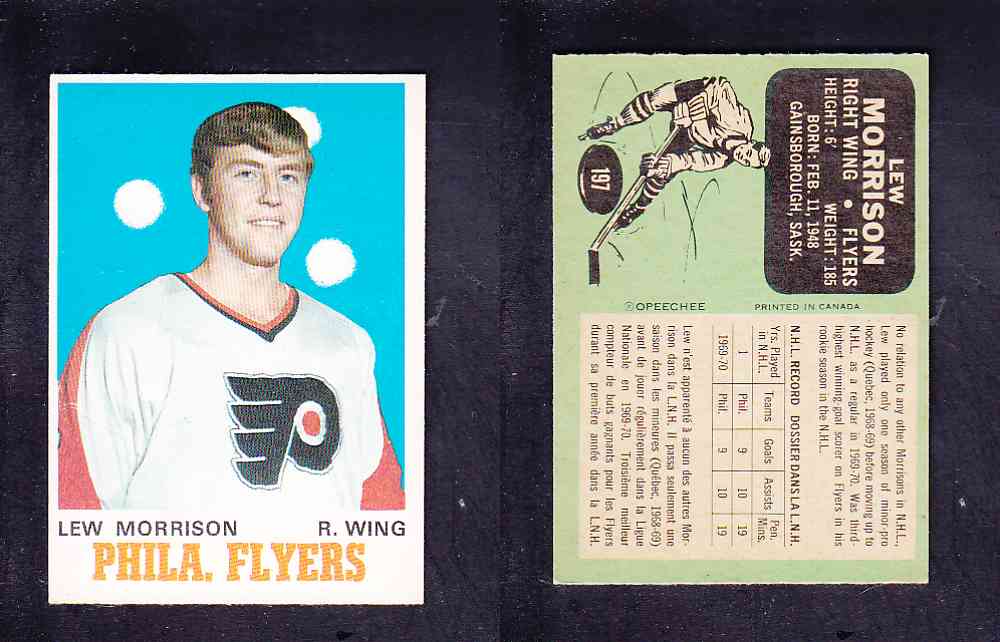 1970-71 O-PEE-CHEE HOCKEY CARD #197 L. MORRISON photo 1970-71 O-PEE-CHEE HOCKEY CARD #197 L. MORRISON photo