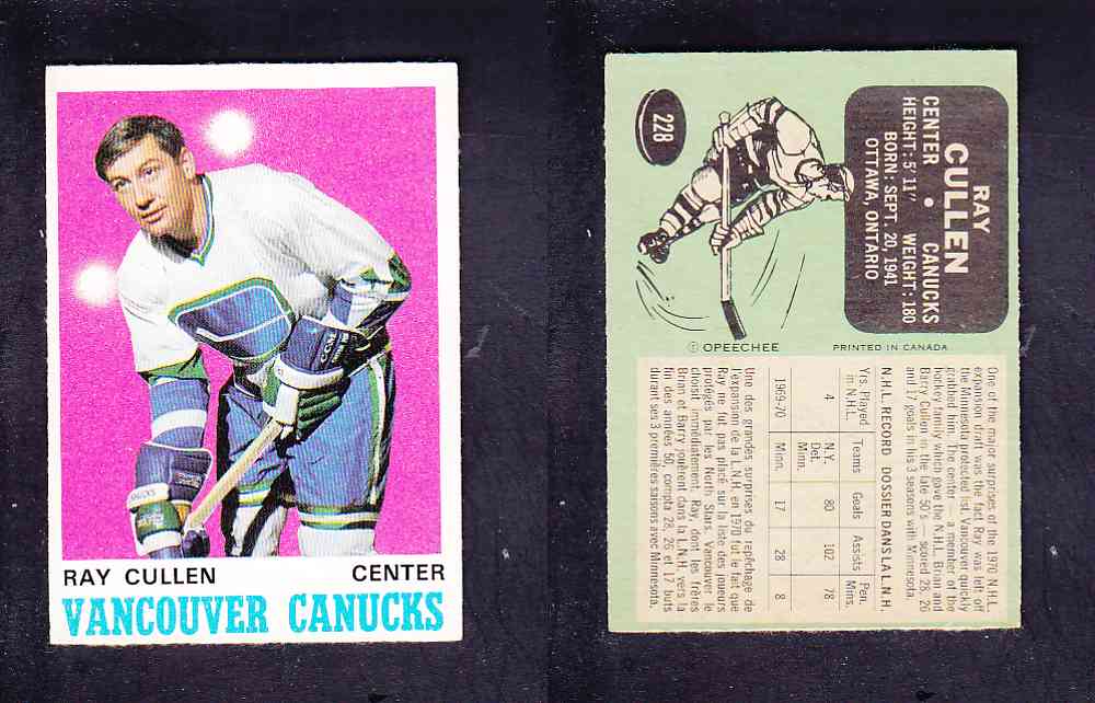 1970-71 O-PEE-CHEE HOCKEY CARD #228 R. CULLEN photo 1970-71 O-PEE-CHEE HOCKEY CARD #228 R. CULLEN photo