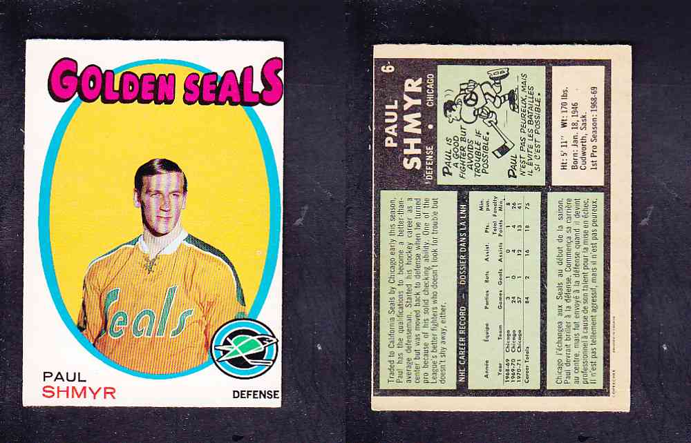 1971-72 O-PEE-CHEE HOCKEY CARD #6 P. SHMYR photo