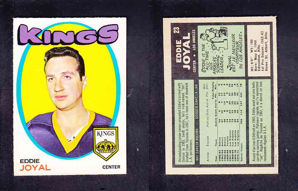 1971-72 O-PEE-CHEE HOCKEY CARD #23 E. JOYAL photo 1971-72 O-PEE-CHEE HOCKEY CARD #23 E. JOYAL photo