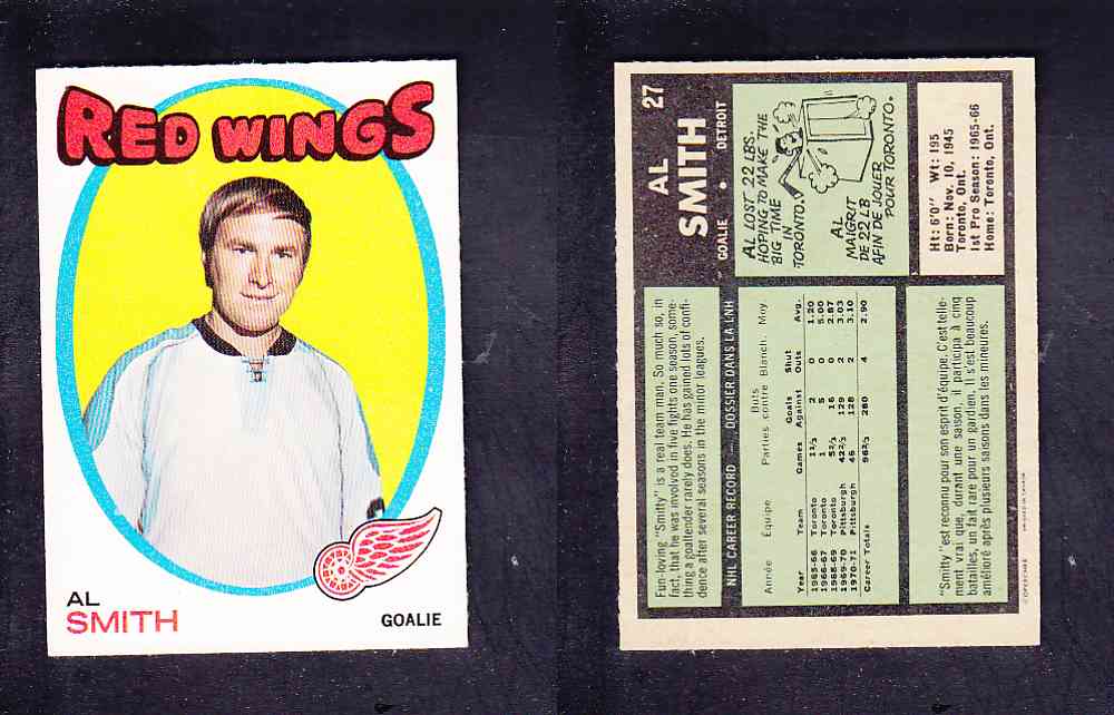 1971-72 O-PEE-CHEE HOCKEY CARD #27 A. SMITH photo 1971-72 O-PEE-CHEE HOCKEY CARD #27 A. SMITH photo