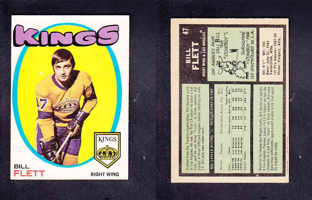 1971-72 O-PEE-CHEE HOCKEY CARD #47 B. FLETT photo 1971-72 O-PEE-CHEE HOCKEY CARD #47 B. FLETT photo