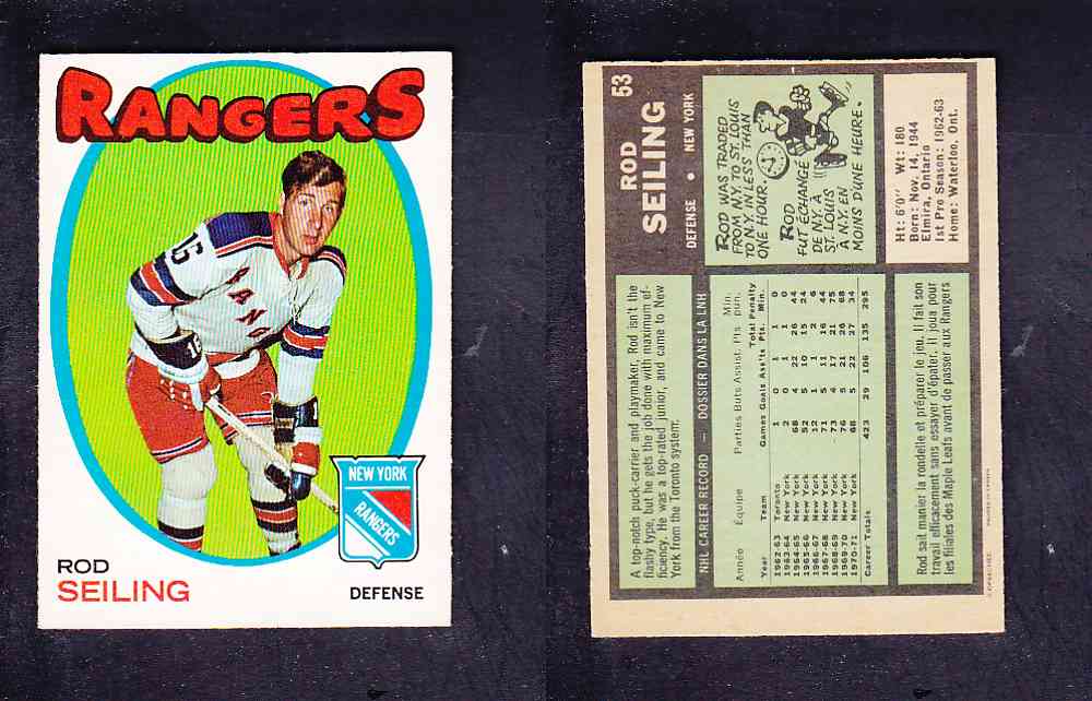 1971-72 O-PEE-CHEE HOCKEY CARD #53 R. SEILING photo