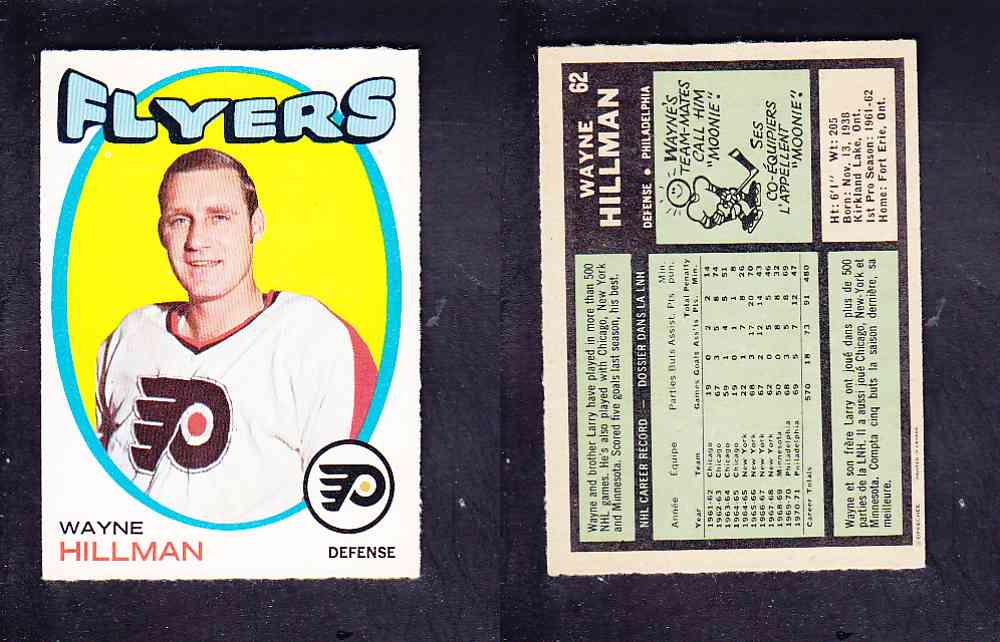 1971-72 O-PEE-CHEE HOCKEY CARD #62 W. HILLMAN photo