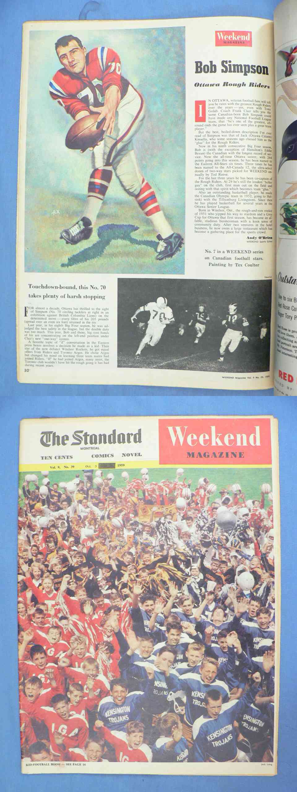 1959 CFL WEEKEND MAGAZINE B.SIMPSON PHOTO photo 1959 CFL WEEKEND MAGAZINE B.SIMPSON PHOTO photo