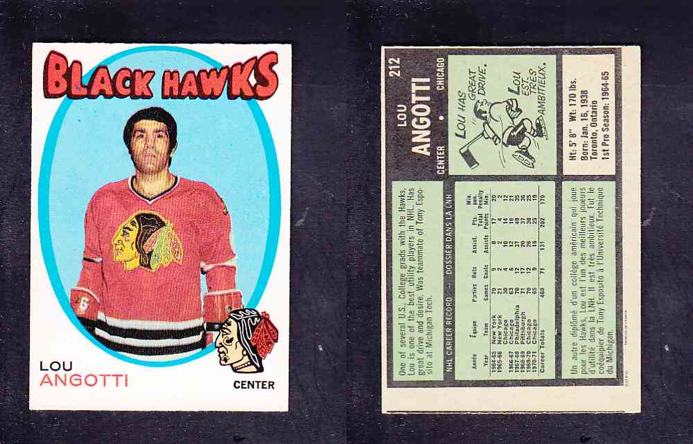 1971-72 O-PEE-CHEE HOCKEY CARD #212 L. ANGOTTI photo 1971-72 O-PEE-CHEE HOCKEY CARD #212 L. ANGOTTI photo