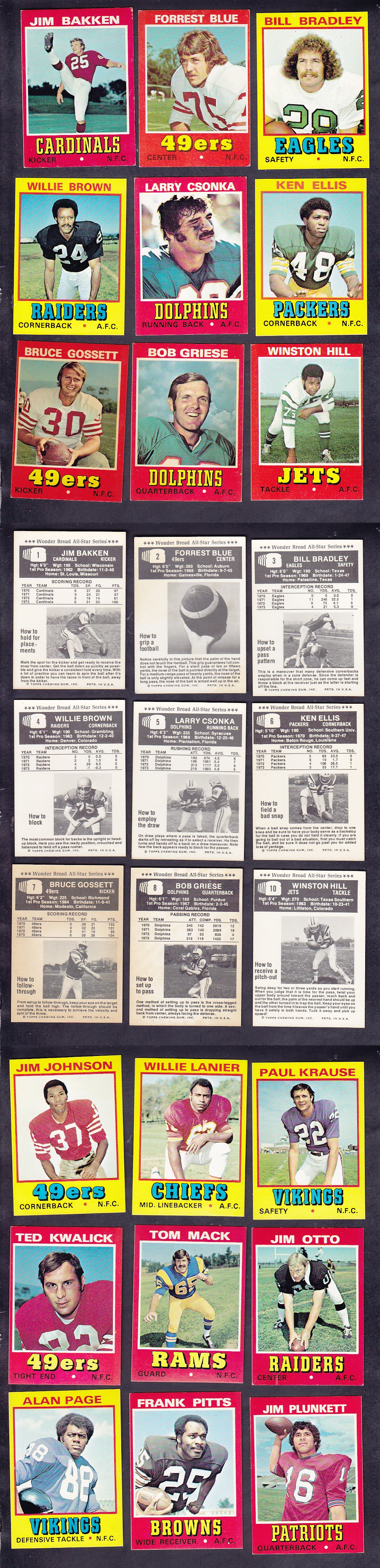 1974 NFL WONDER BREAD FOOTBALL CARD FULL SET 30/30 photo 1974 NFL WONDER BREAD FOOTBALL CARD FULL SET 30/30 photo