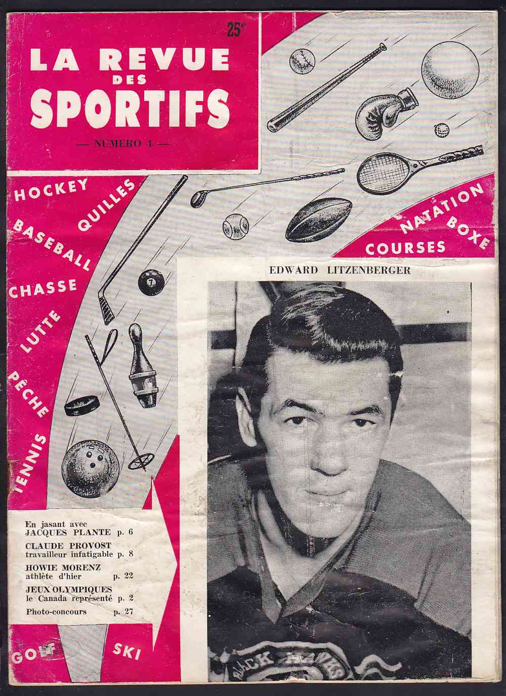 1956 LA REVUE DES SPORTIFS FULL MAGAZINE E. LITZENBERGER ON COVER photo