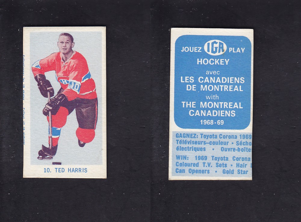 1968-69 IGA HOCKEY CARD T. HARRIS photo 1968-69 IGA HOCKEY CARD T. HARRIS photo