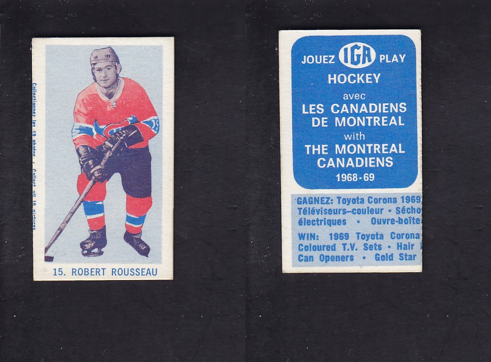1968-69 IGA HOCKEY CARD R. ROUSSEAU photo 1968-69 IGA HOCKEY CARD R. ROUSSEAU photo