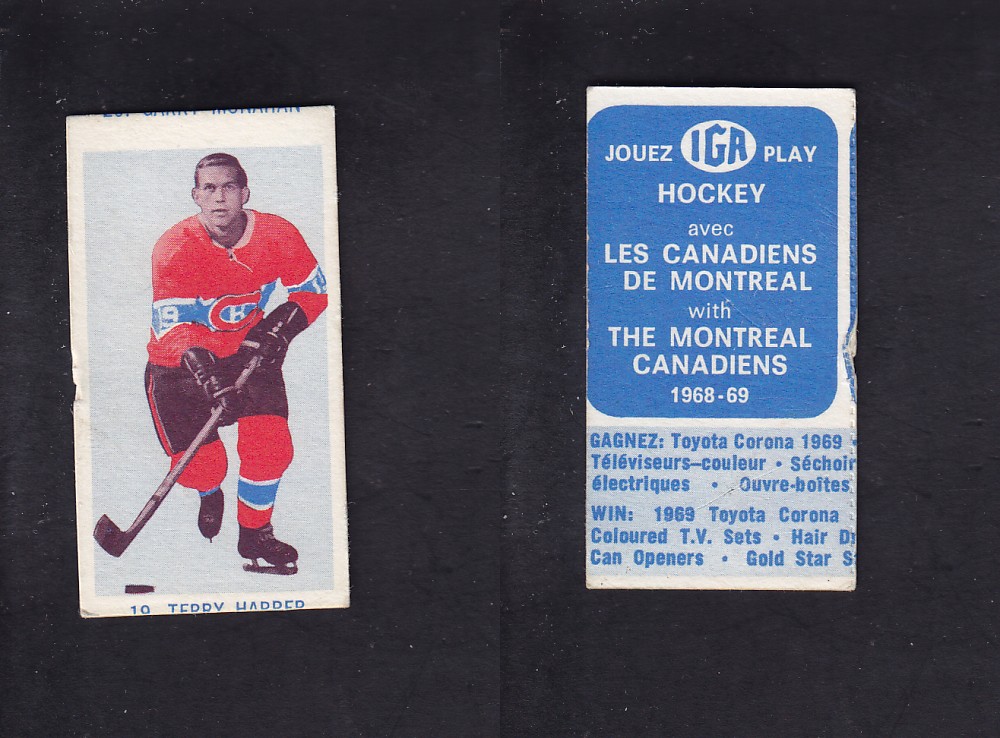 1968-69 IGA HOCKEY CARD T. HARPER photo 1968-69 IGA HOCKEY CARD T. HARPER photo