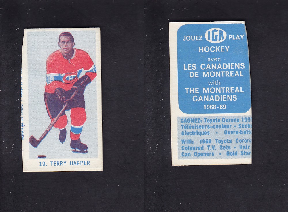 1968-69 IGA HOCKEY CARD T. HARPER photo 1968-69 IGA HOCKEY CARD T. HARPER photo