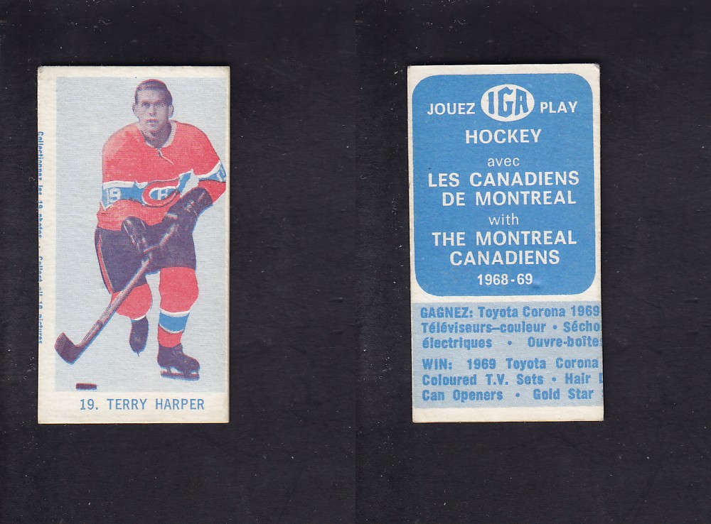 1968-69 IGA HOCKEY CARD T. HARPER photo 1968-69 IGA HOCKEY CARD T. HARPER photo