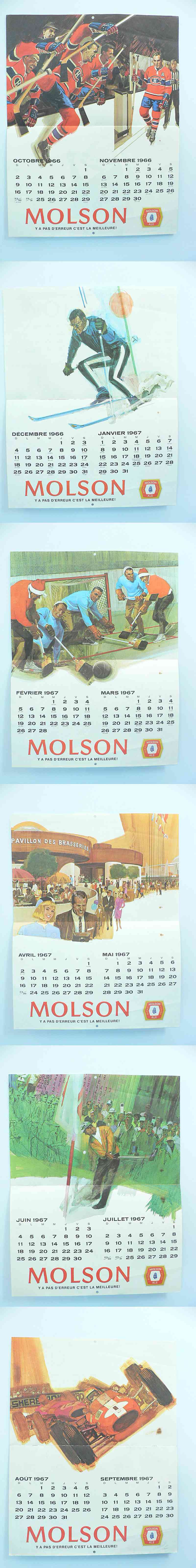 1966-67 MOLSON MONTREAL CANADIENS FULL CALENDAR photo