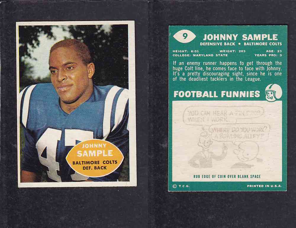 1960 NFL TOPPS FOOTBALL CARD #9 J.SAMPLE photo 1960 NFL TOPPS FOOTBALL CARD #9 J.SAMPLE photo