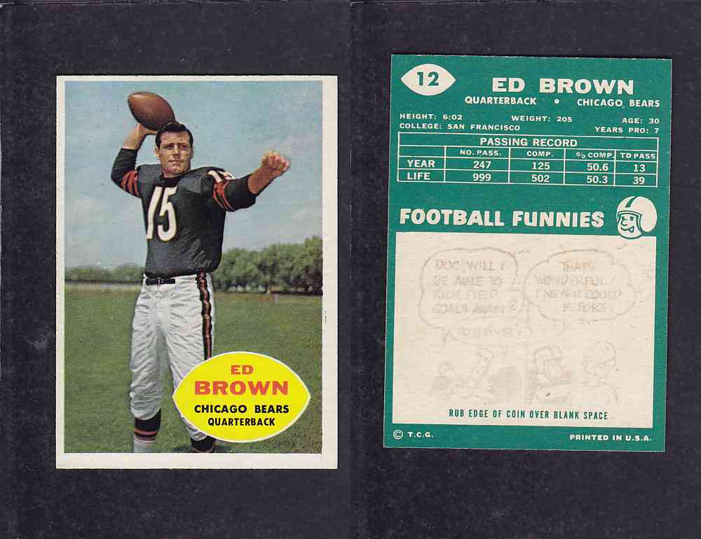 1960 NFL TOPPS FOOTBALL CARD #12 E.BROWN photo 1960 NFL TOPPS FOOTBALL CARD #12 E.BROWN photo
