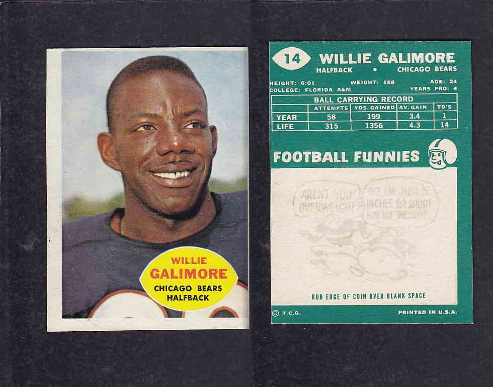 1960 NFL TOPPS FOOTBALL CARD #14 W.GALIMORE photo 1960 NFL TOPPS FOOTBALL CARD #14 W.GALIMORE photo
