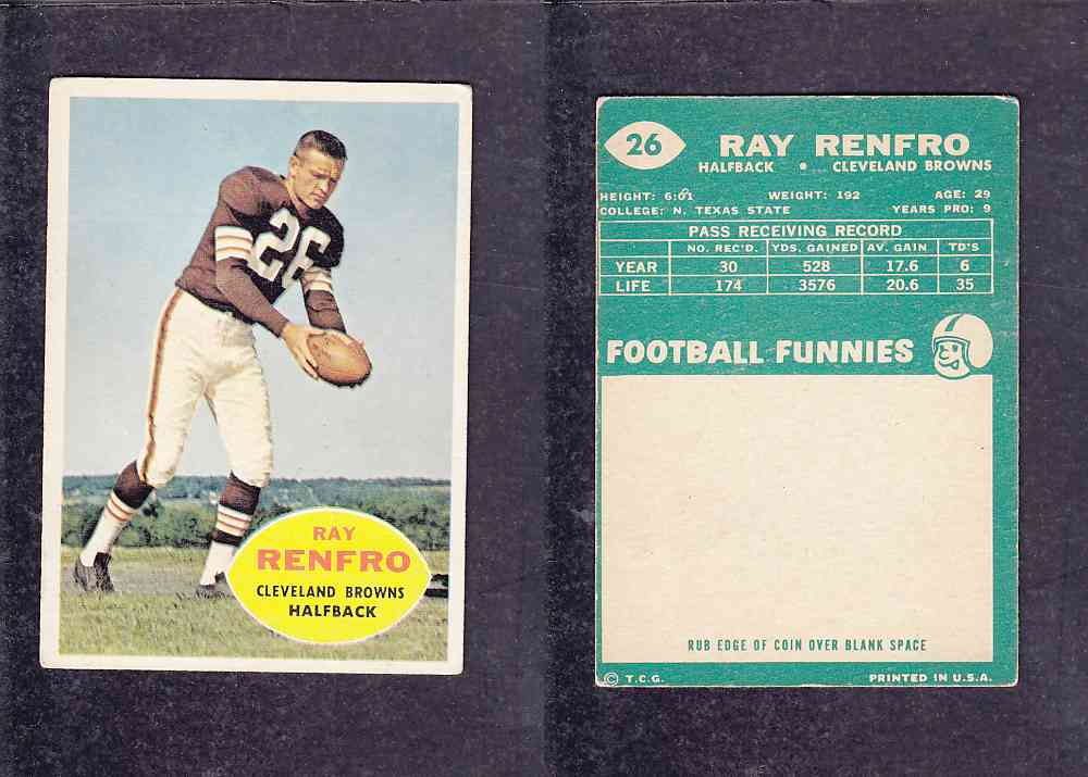 1960 NFL TOPPS FOOTBALL CARD #26 R.RENFRO photo 1960 NFL TOPPS FOOTBALL CARD #26 R.RENFRO photo