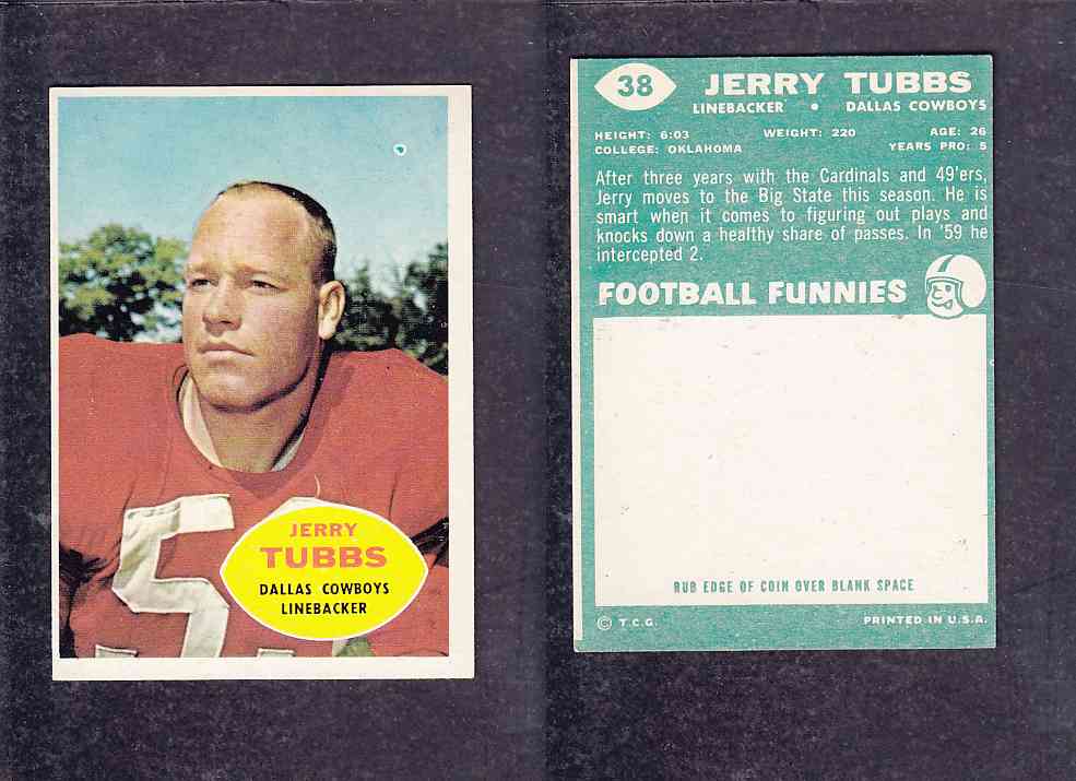 1960 NFL TOPPS FOOTBALL CARD #38 J. TUBBS photo 1960 NFL TOPPS FOOTBALL CARD #38 J. TUBBS photo