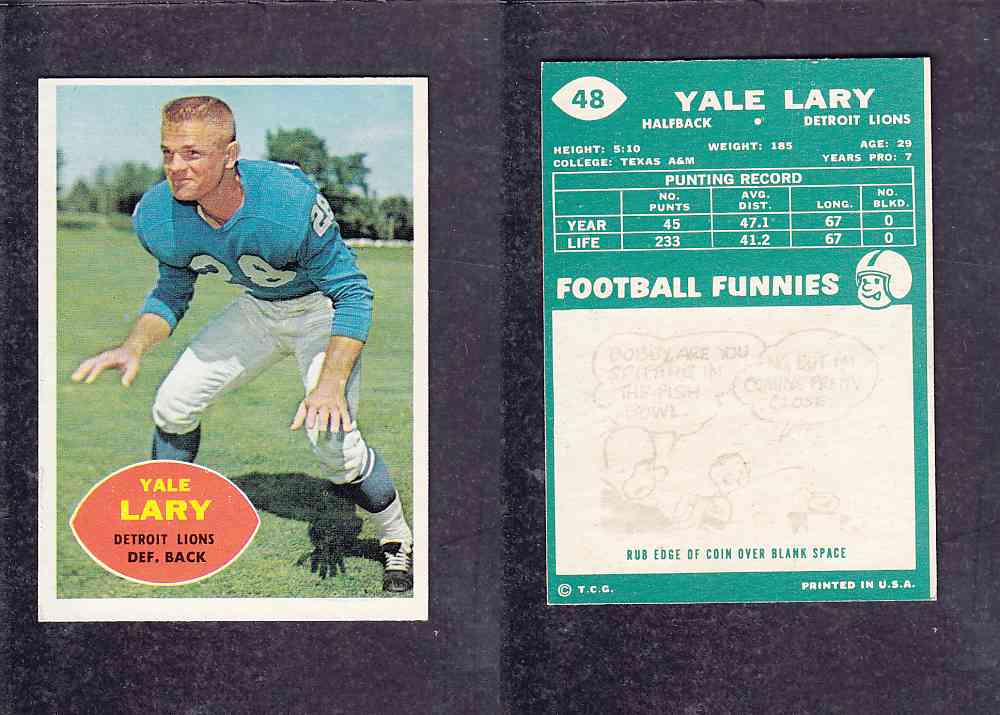 1960 NFL TOPPS FOOTBALL CARD #48 Y. LARY photo 1960 NFL TOPPS FOOTBALL CARD #48 Y. LARY photo