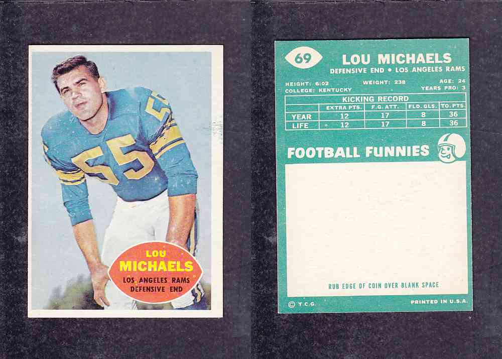 1960 NFL TOPPS FOOTBALL CARD #69 L. MICHAELS photo 1960 NFL TOPPS FOOTBALL CARD #69 L. MICHAELS photo