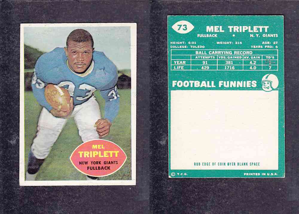 1960 NFL TOPPS FOOTBALL CARD #73 M. TRIPLETT photo 1960 NFL TOPPS FOOTBALL CARD #73 M. TRIPLETT photo
