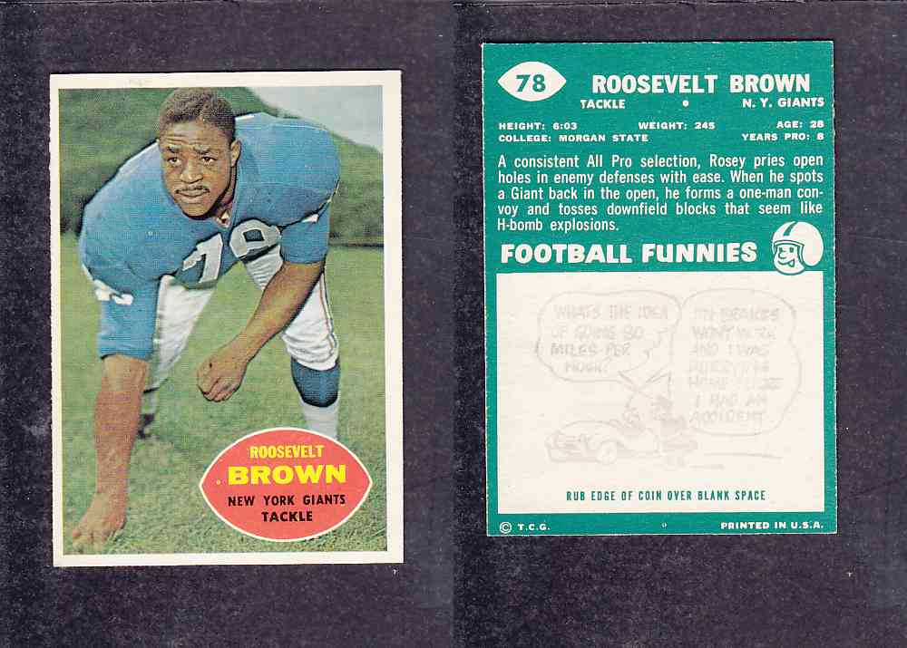 1960 NFL TOPPS FOOTBALL CARD #78 R. BROWN photo 1960 NFL TOPPS FOOTBALL CARD #78 R. BROWN photo